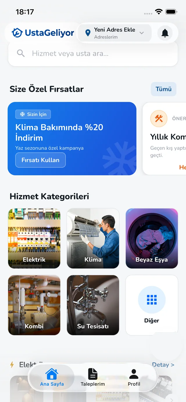 UstaGeliyor uygulaması